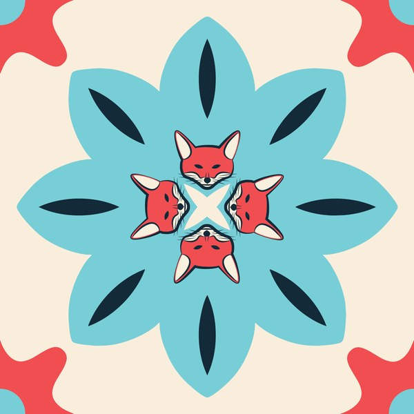 Payton Hood Creative fox pattern tile